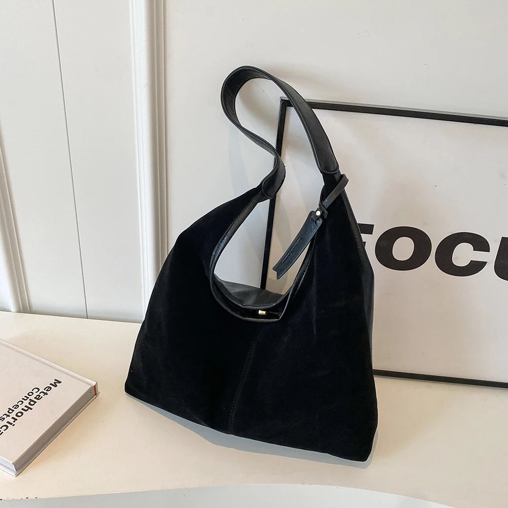sac hobo en daim pour femme, slouchy initiated bag, fermeture magnétique, sac à main rétro, grande capacité pour le travail et les voyages