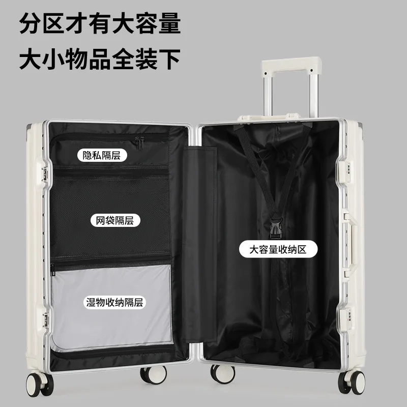 valise multifonctionnelle à roulettes universelles pour hommes et femmes, 1 pièce, boîtier de chariot pour étudiants, durable, grande capacité, crochet de boîte de mot de passe