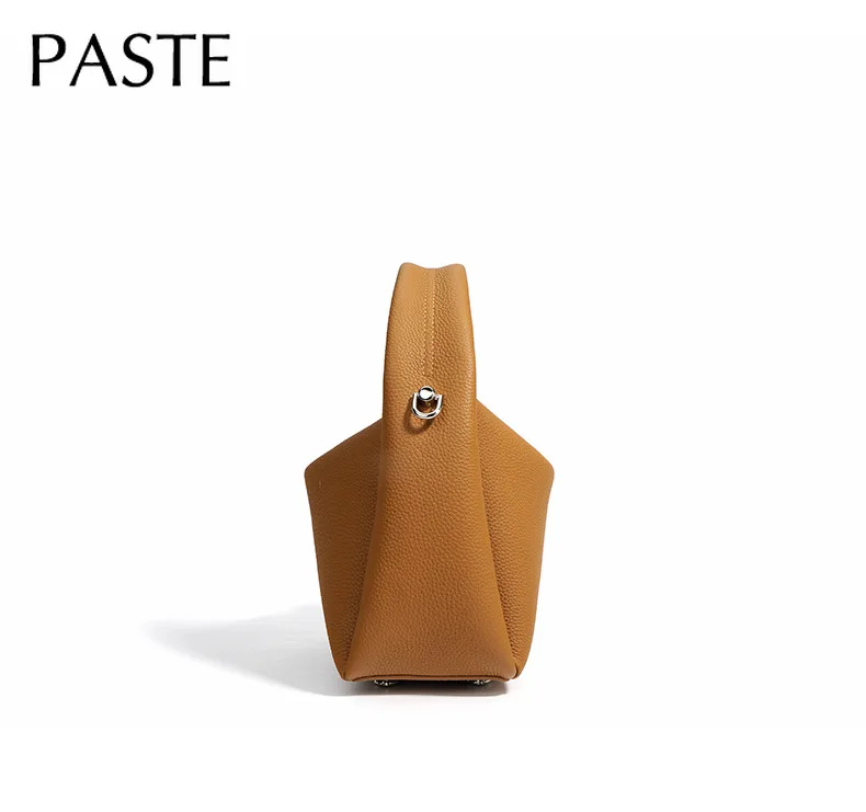petit sac à main en cuir de vache pour femme, fourre tout en forme de boîte à déjeuner, hobo xvi, caramel, loisirs, nouvelle collection automne