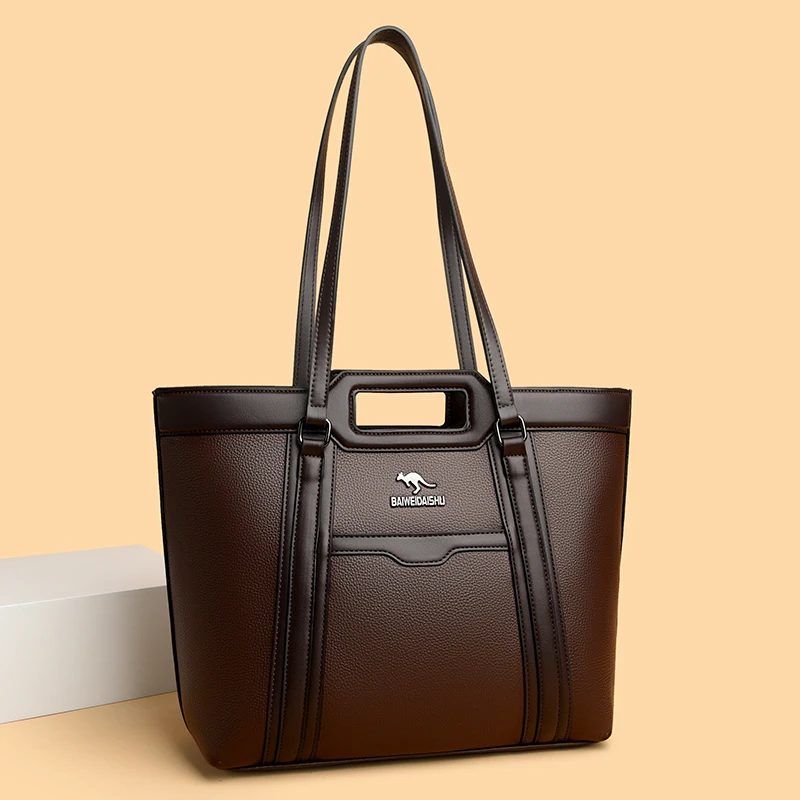 sac à main en cuir véritable à la mode pour femmes, sac à bandoulière de grande capacité, sac pour mère d'âge moyen, sac à aisselles à une épaule