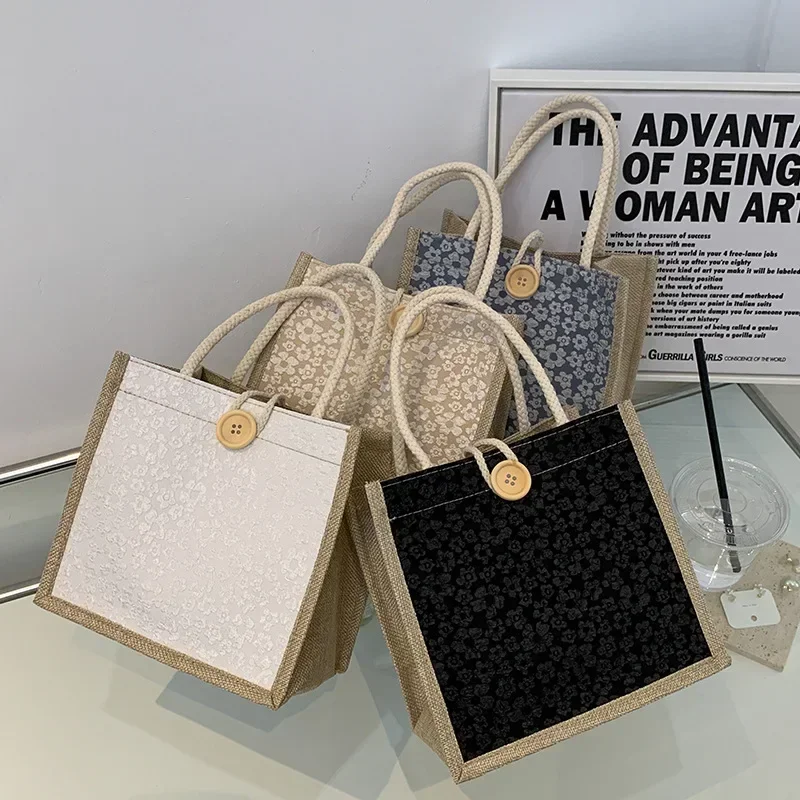 sac à main en chanvre de luxe pour femmes, fourre tout tendance de style bento, sac à main esthétique pour le travail et les événements serrés