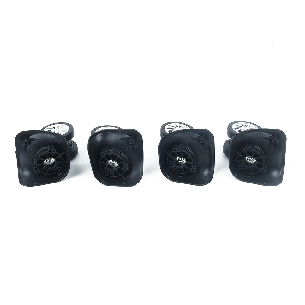 4 pièces/ensemble roues de valise à bagages de remplacement roue pivotante roues à double rouleau noires 10.2 × 6.5 cm/4 × 2.55 pouces outil à main pour valises