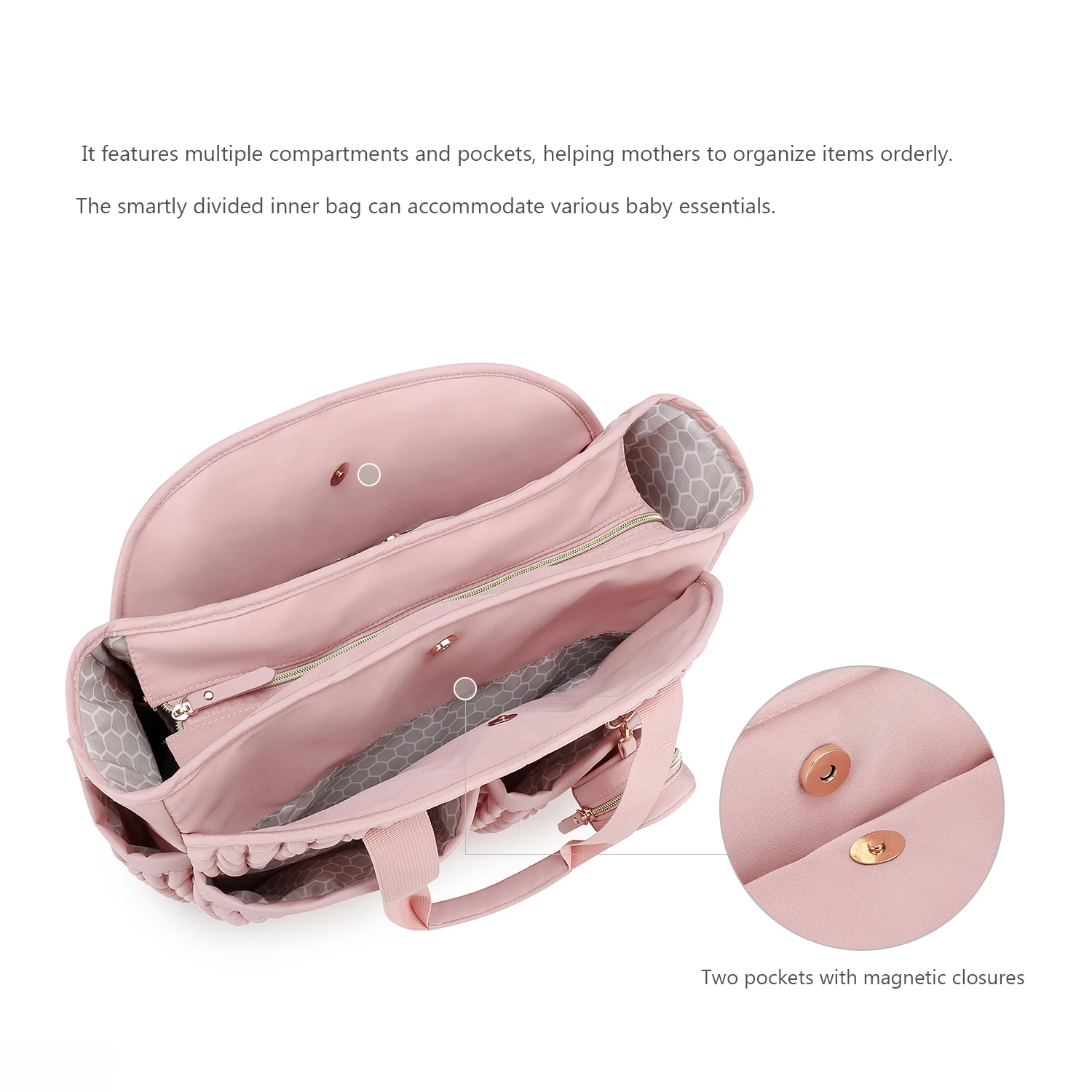 nouveau sac de maman matelassé une épaule sac de rangement à main tissu imperméable isolation pour mère et enfant voyage