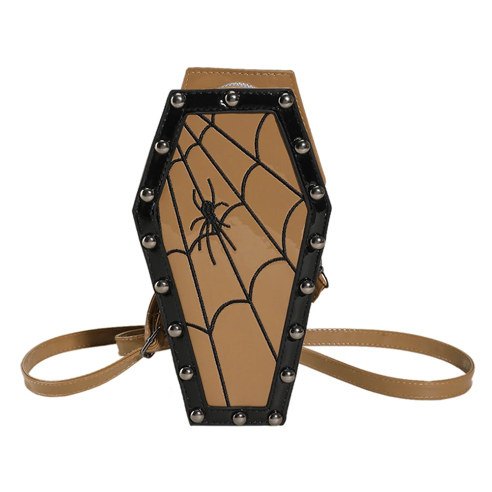 femmes cercueil sacoche sac à main dessin animé gothique sac à bandoulière en cuir pu araignée pochette à bandoulière sac cartable décontracté halloween sac à bonbons