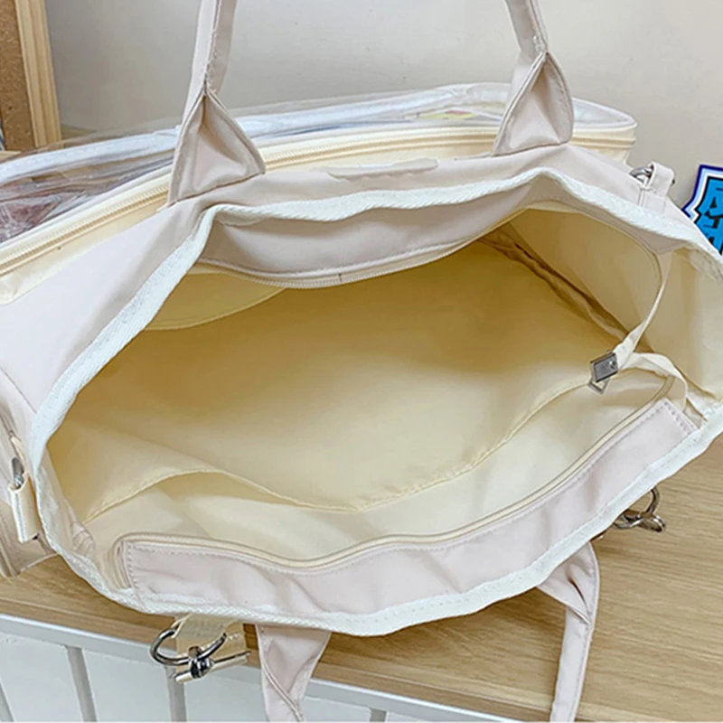 sac à dos carré à la mode pour femmes, sac à bandoulière transparent multifonctionnel, grande capacité, fourre tout pour sortie quotidienne
