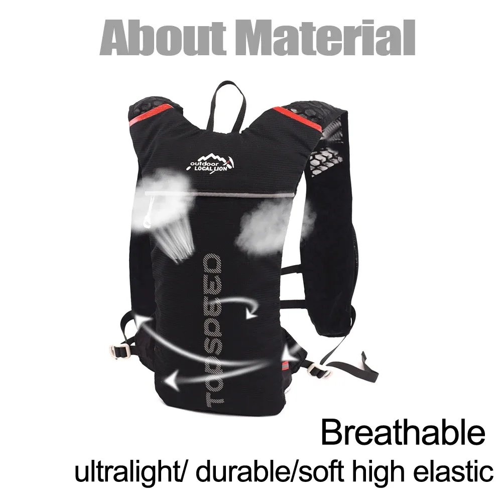 sac à dos d'hydratation pour course à pied 5l, sac de course ultra léger pour marathon, sac à dos de vélo, option gourde souple 500ml