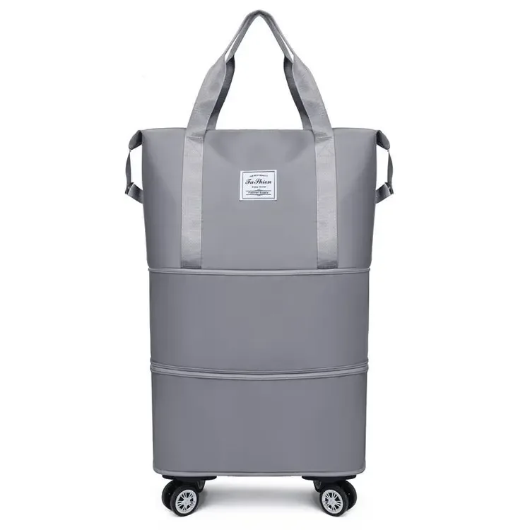 sac de voyage à roulettes spinner wheel, grande capacité, extensible, avec bandoulière, bagage à main pour femme, week-end