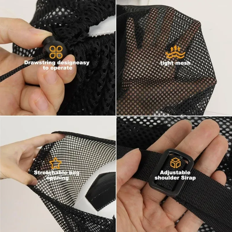 sac à dos en maille portable grande capacité avec cordon de serrage, sacs de rangement pour football, basketball, randonnée, sport, voyage, gym, shopping