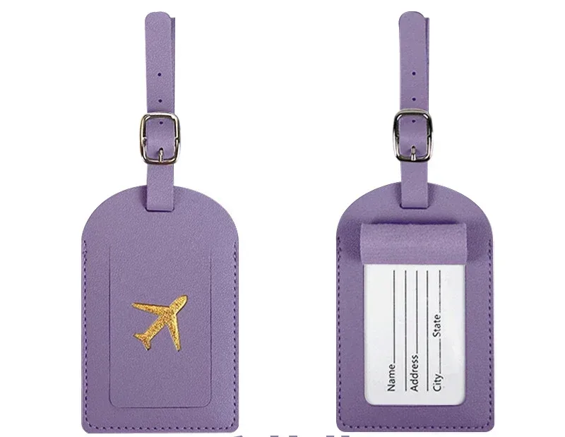 étiquette de bagage en cuir, couverture de passeport, accessoires de sac de valise de voyage, carte d'identité, adresse, porte-nom, étiquette de sac d'embarquement