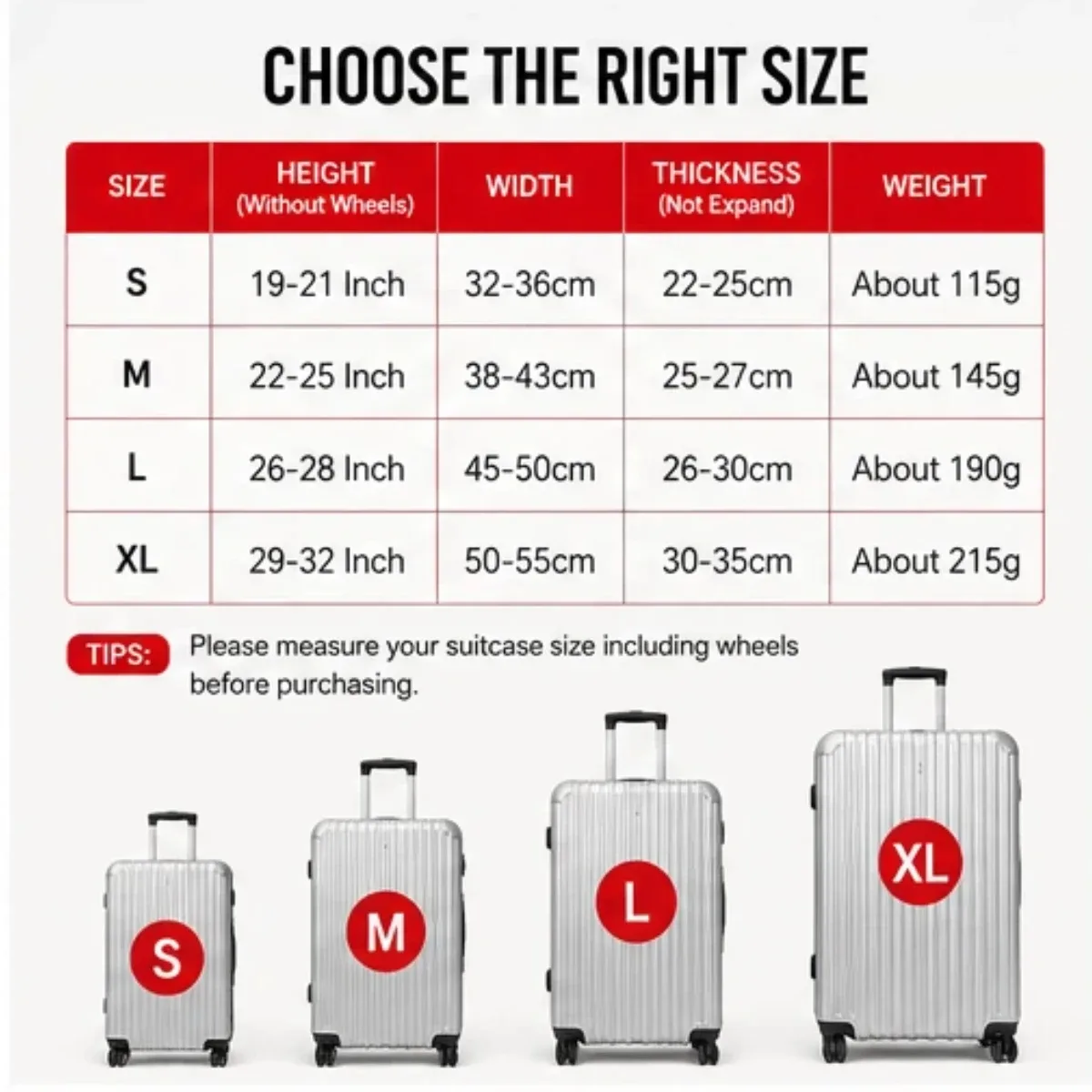 housse de protection pour valise de voyage, housse de protection pour bagages, couleur unie, adaptée aux valises de 18 à 28 pouces