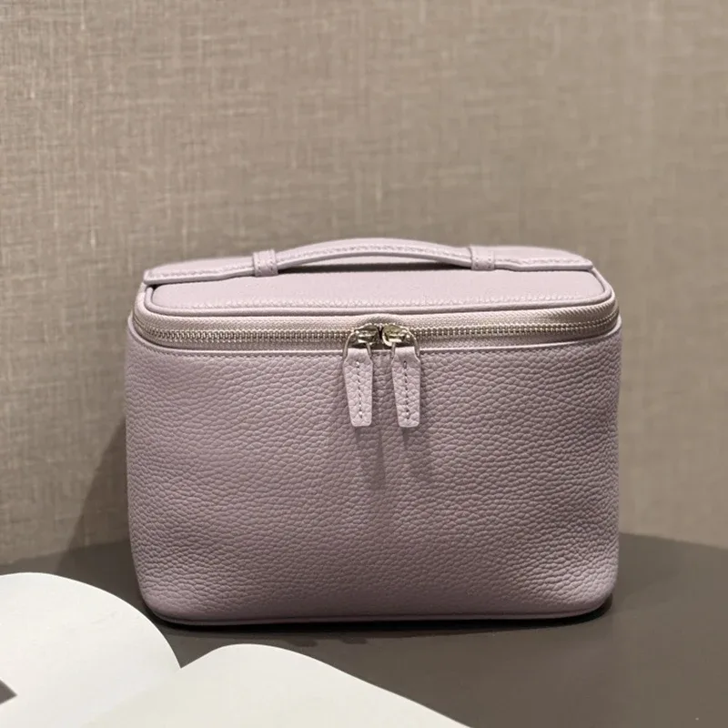 sac à cosmétiques en cuir pour femmes, organiseur de toilette de voyage, cuir véritable de haute qualité, trousse de maquillage de luxe, pratique, grande capacité