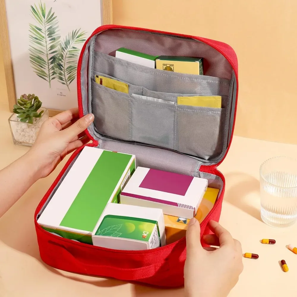 trousse médicale rouge croix blanche trousse premiere aide oxford université durable pratique voyage camping randonnée survie domestique