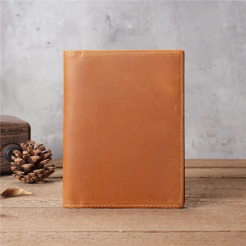 Sac de passeport unisexe rétro en cuir véritable 1122, portefeuille multifonctionnel multi-cartes en cuir Crazy Horse