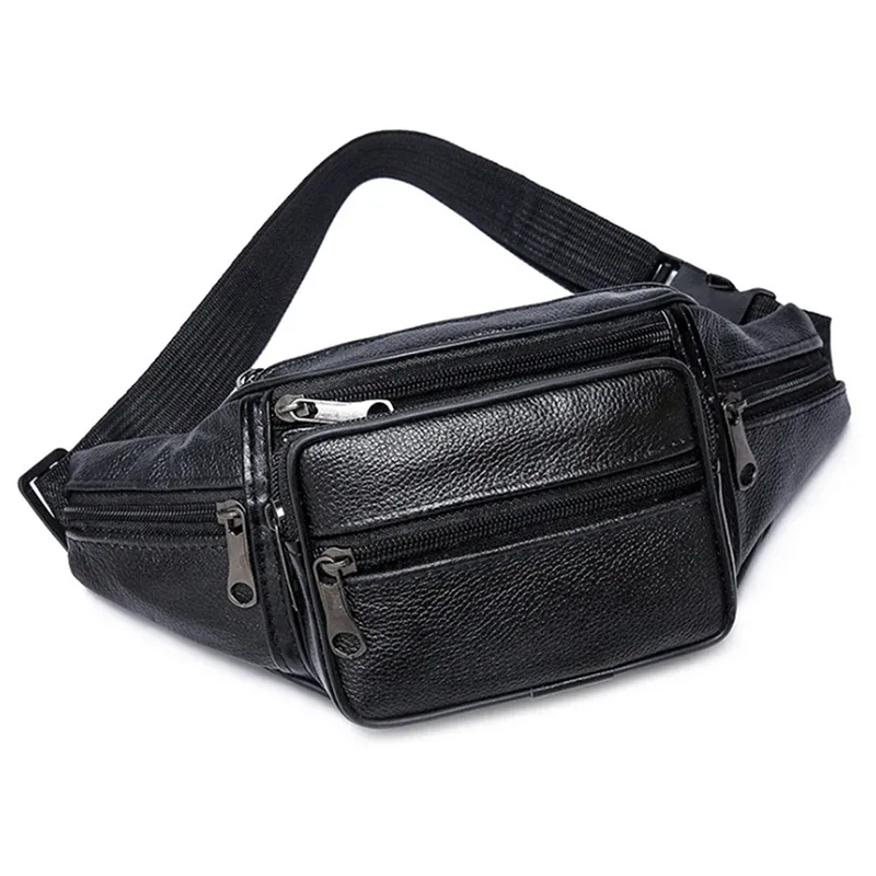 sac de taille en cuir pu pour hommes, sac de ceinture, sac banane en cuir artificiel, petits sacs à bandoulière de luxe à la mode pour hommes