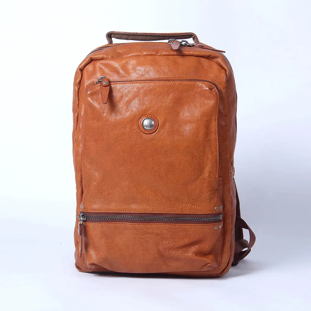 s.worker sac à dos décontracté en cuir de vache véritable pour hommes, sac à dos pour ordinateur portable, sacs de voyage de grande capacité, sacs d'école