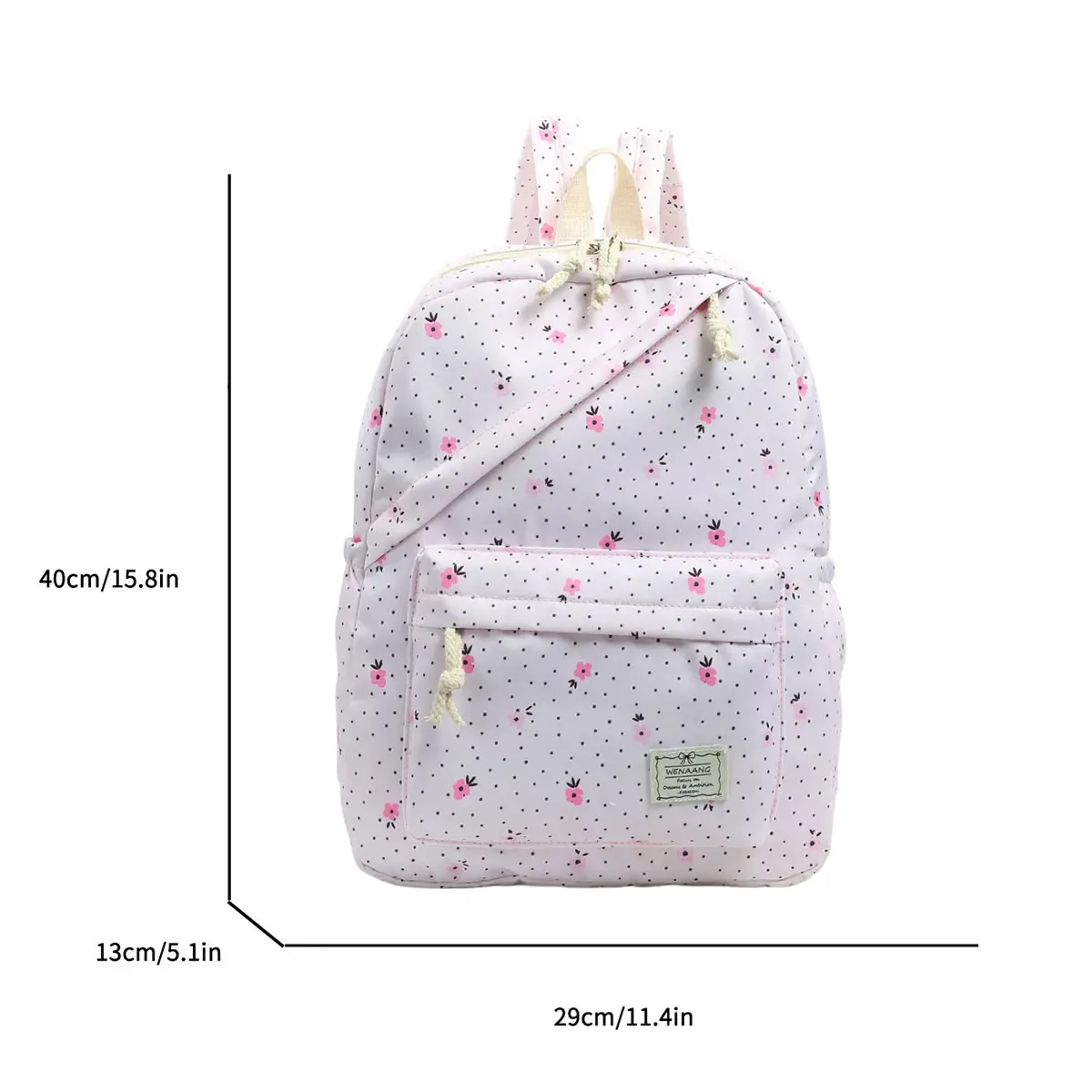 sac à dos pour filles à pois floraux, sac léger multi-compartiments polyvalent, sac à dos pour étudiants pour le campus, les voyages en plein air