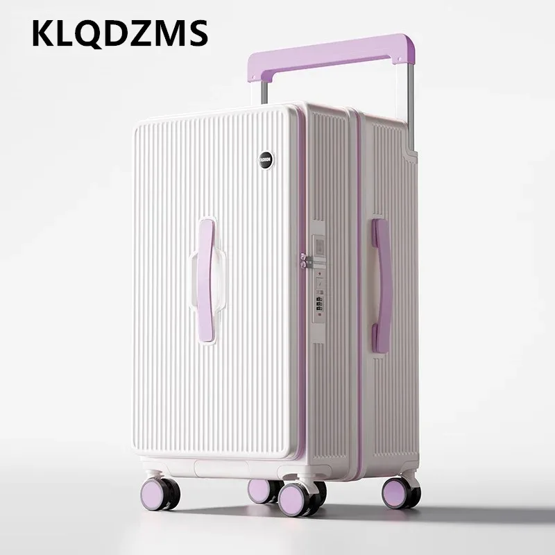 klqdzms bagage roulant capacité surdimensionnée boîtier de chariot abs + boîte d'embarquement pc 20 "24" 26 "28" 30 "32 pouces valise de voyage pour femmes