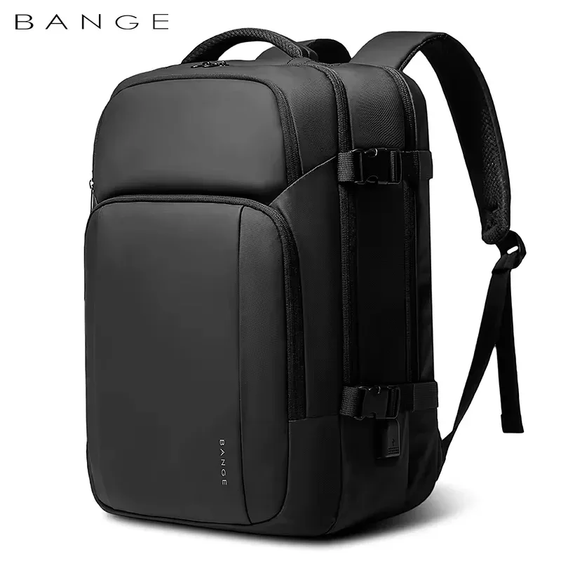 sac dos tpu polyester noir grande capacité rechargeable usb poignée souple bandoulière arquée fermeture éclair usage voyage décontracté