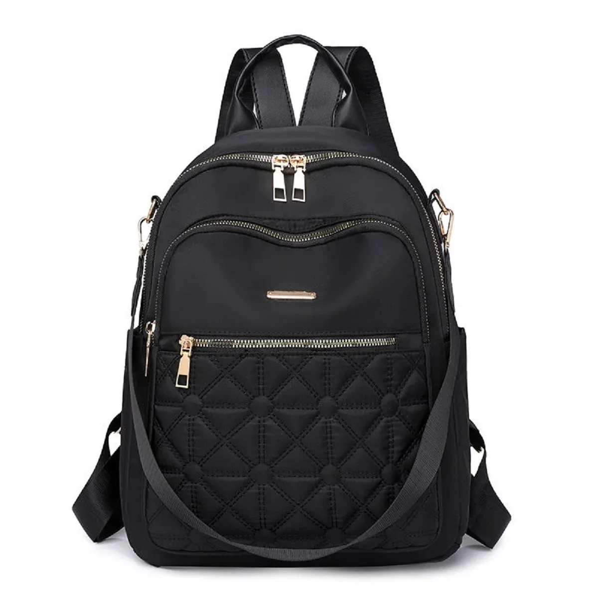 sac à dos en nylon léger pour femme, sac à dos simple polyvalent, sac de voyage pour femme, design de luxe, tendance décontractée, monochrome, nouvelle mode, 2025