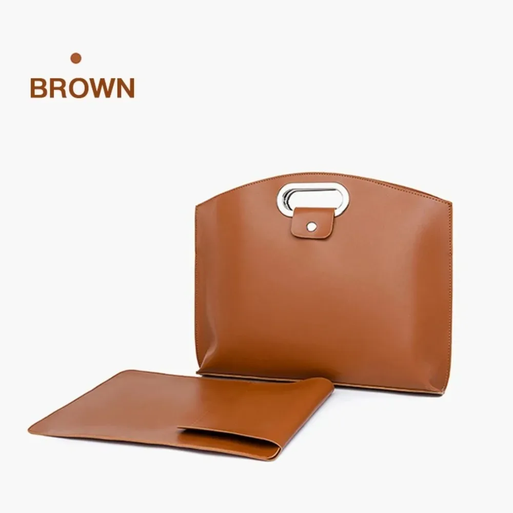 sac fourre-tout élégant en pu pour documents de bureau, grande capacité, sacoche pour ordinateur portable, sacoche pour dossiers, sac à main de couleur unie, porte-documents pour femmes
