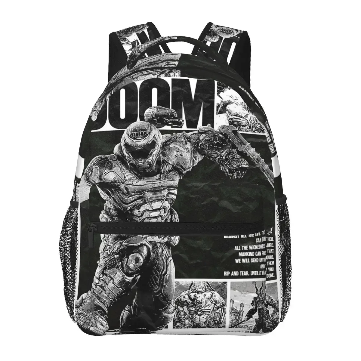 og doom slayer – sac à dos de jeu pour étudiants, sac d'école, sac à dos de randonnée, de voyage, pour garçons et filles, sac à livres à la mode, sacs à bandoulière