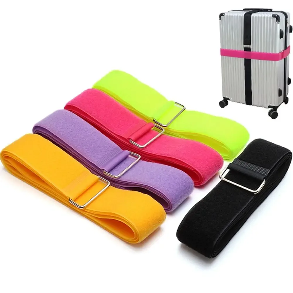 bande artificiel astique réglable en nylon pour bagages de voyage, ceinture d'emballage croisée, sangles de protection pour valise, accessoires