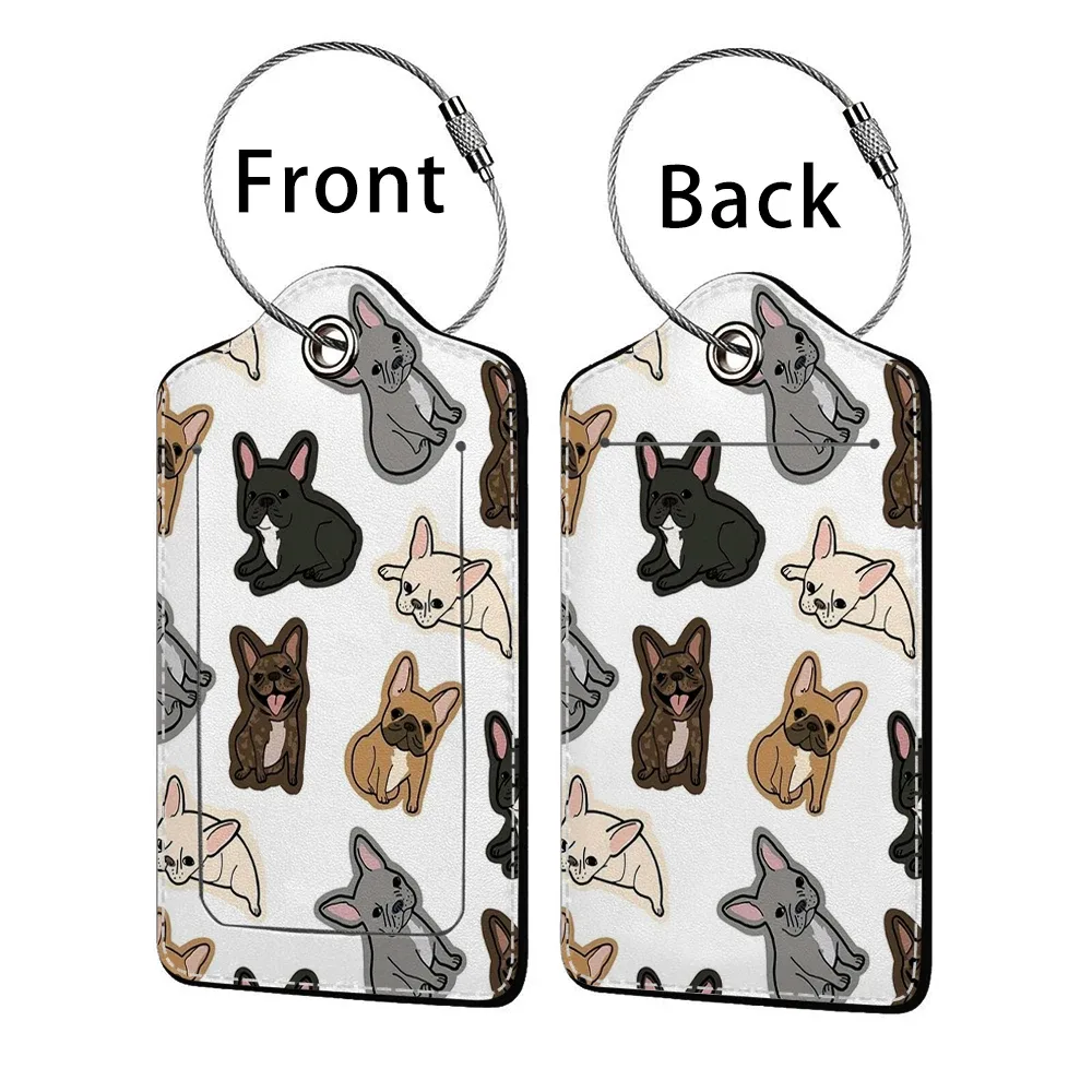 offre spéciale mignon chien en cuir affaires étiquette de bagage valise adresse étiquette bagages embarquement étui étiquette nom id adresse clip