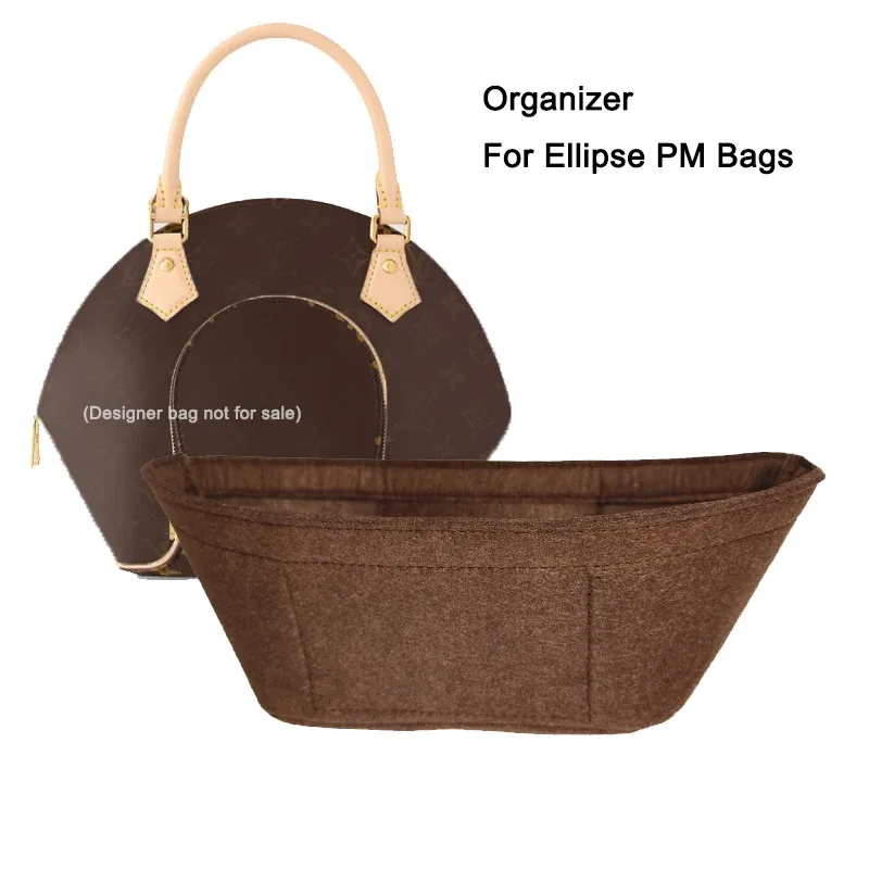 insert d'organisateur de feutre pour les sacs de l'ellipse pm, façonneur de base de sac de lune de poche intérieure de sac à main