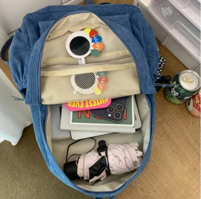 sac à dos personnalisé de grande capacité avec nom personnalisé, sac d'ordinateur de voyage de loisirs pour étudiants, sac en velours côtelé solide pour documents
