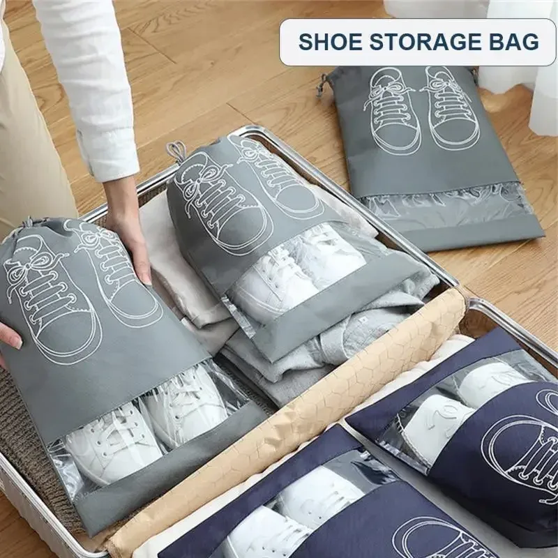 sac de rangement pour chaussures, 5/10 pièces, organisateur de placard, sac portable de voyage non tissé, poche étanche pour vêtements, sac suspendu à tirage classifié
