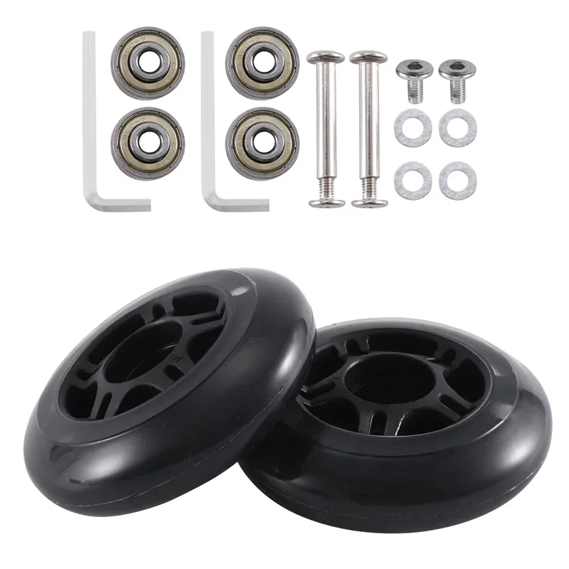 roues remplacement polyuréthane haute qualité acier carboné noir 80x24mm abaqrus valise skateboarding accessoire voyage