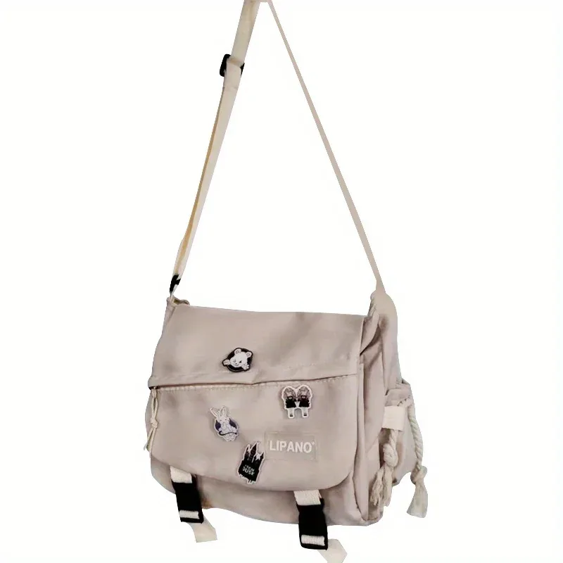 sac messager en nylon pour hommes, sac à bandoulière tendance pour hommes, sac d'école pour étudiants, sacs à bandoulière de couleur unie pour hommes