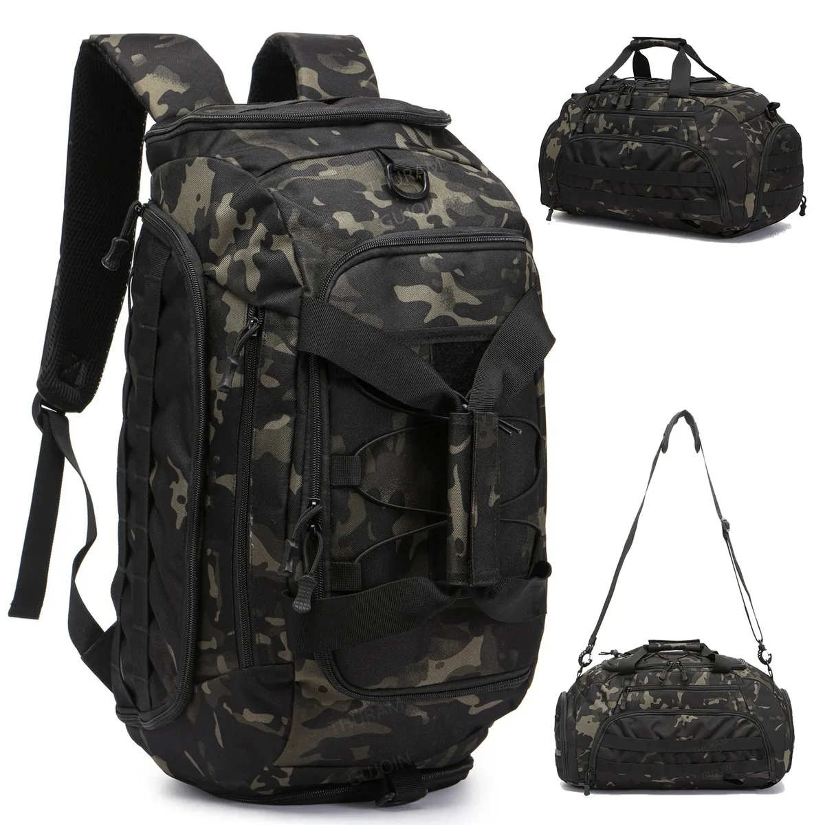 sac à dos de sport tactique avec compartiment à chaussures, sac à bandoulière convertible 3 en 1 pour hommes et femmes, sac de voyage de nuit pour week-end