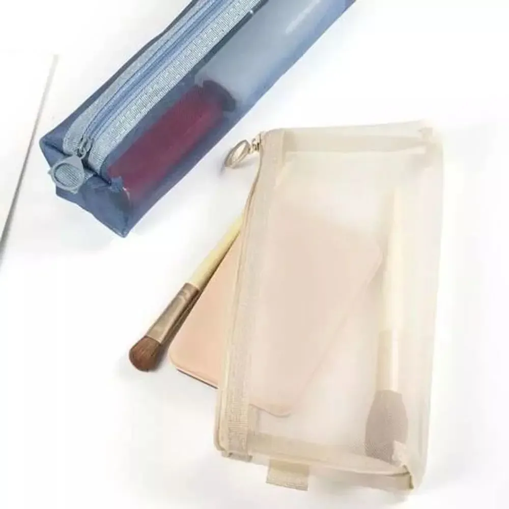 trousse de maquillage en maille transparente de grande capacité, porte-monnaie, sac à pinceaux cosmétiques, nouveau