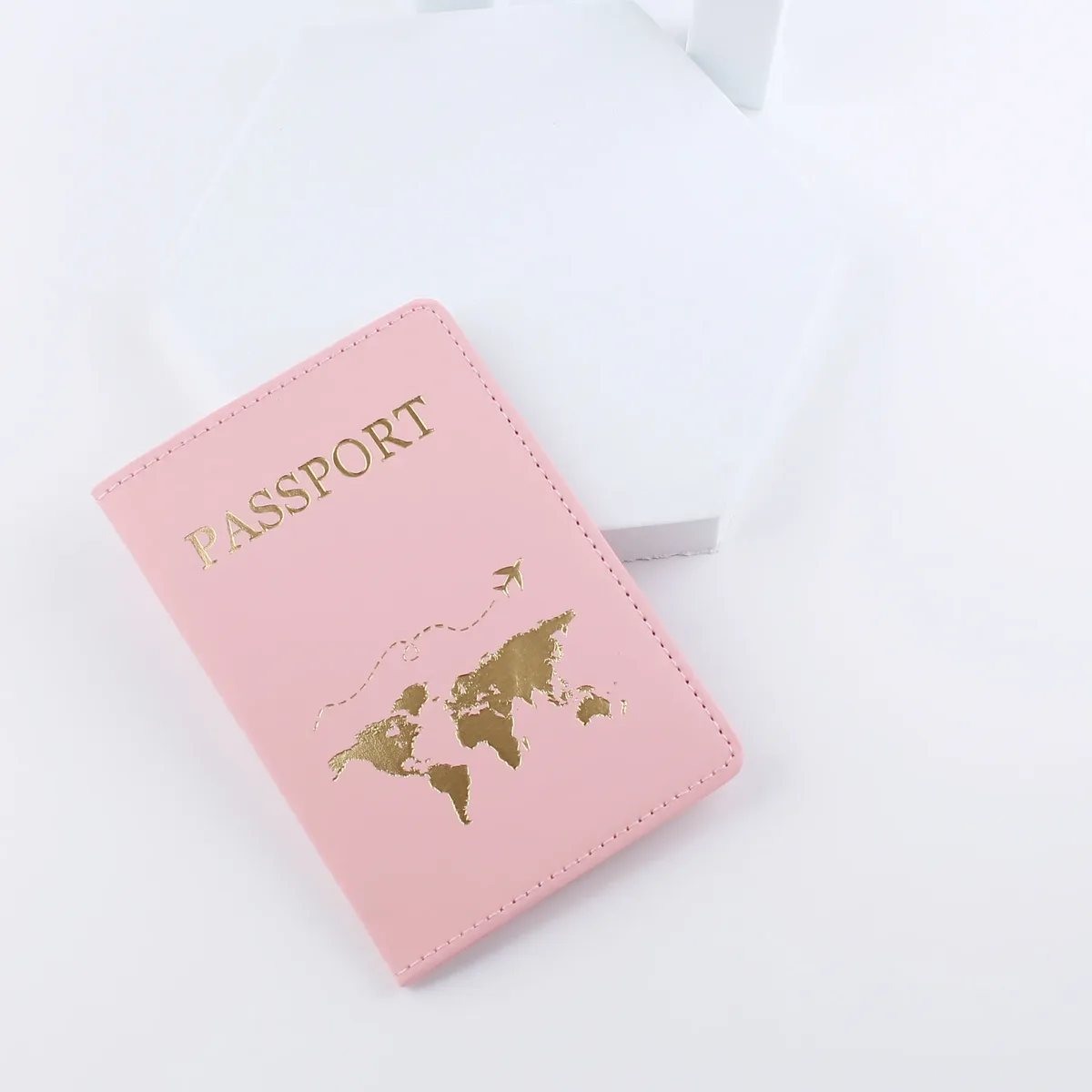 couverture de passeport en cuir pu, simple, à la mode, carte du monde, mince, porte-passeport de voyage, portefeuille cadeau, étui pour cartes, unisexe