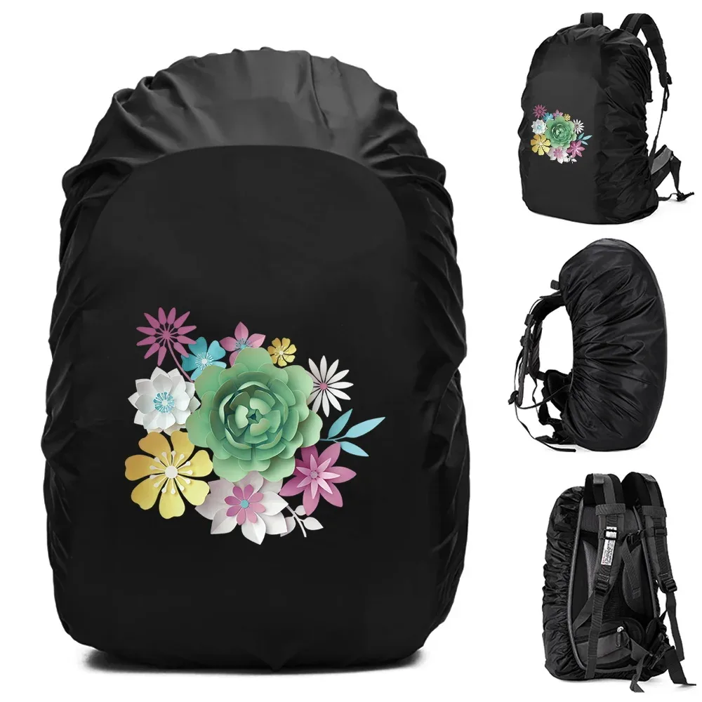 housse de pluie imperméable pour sac à dos, accessoires de voyage, motif 3d imprimé, portable pour l'extérieur, 20l-70l, pour randonnée et escalade