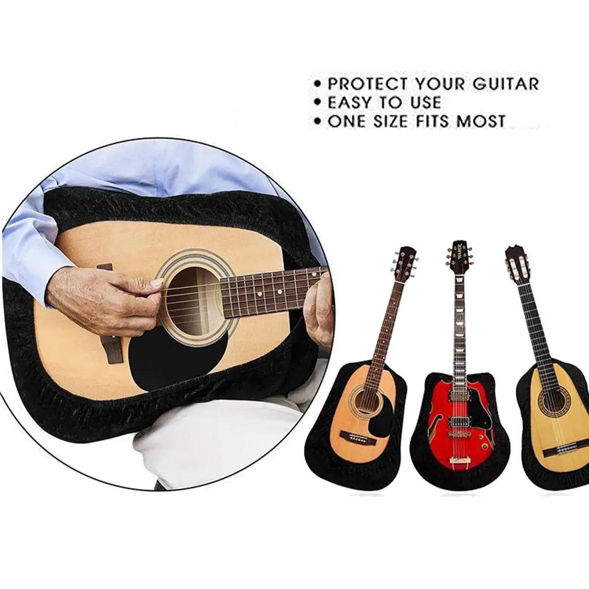 Sac de guitare en tissu, housse de protection pour guitares classiques en velours