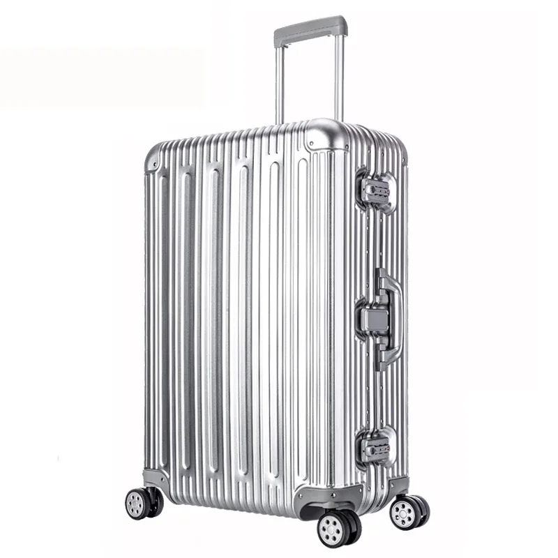 Nouvelle valise à roulettes rigide en alliage d'aluminium de haute qualité, valise de voyage, bagage enregistrable 20'26'30'31'33 pouces