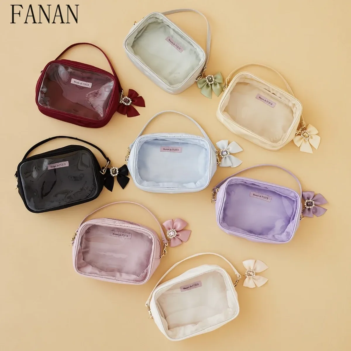 trousse de maquillage estivale pour femme, style japonais doux et mignon, fermeture éclair, nouveauté 2025, sacs de rangement suspendus macaron pour femmes