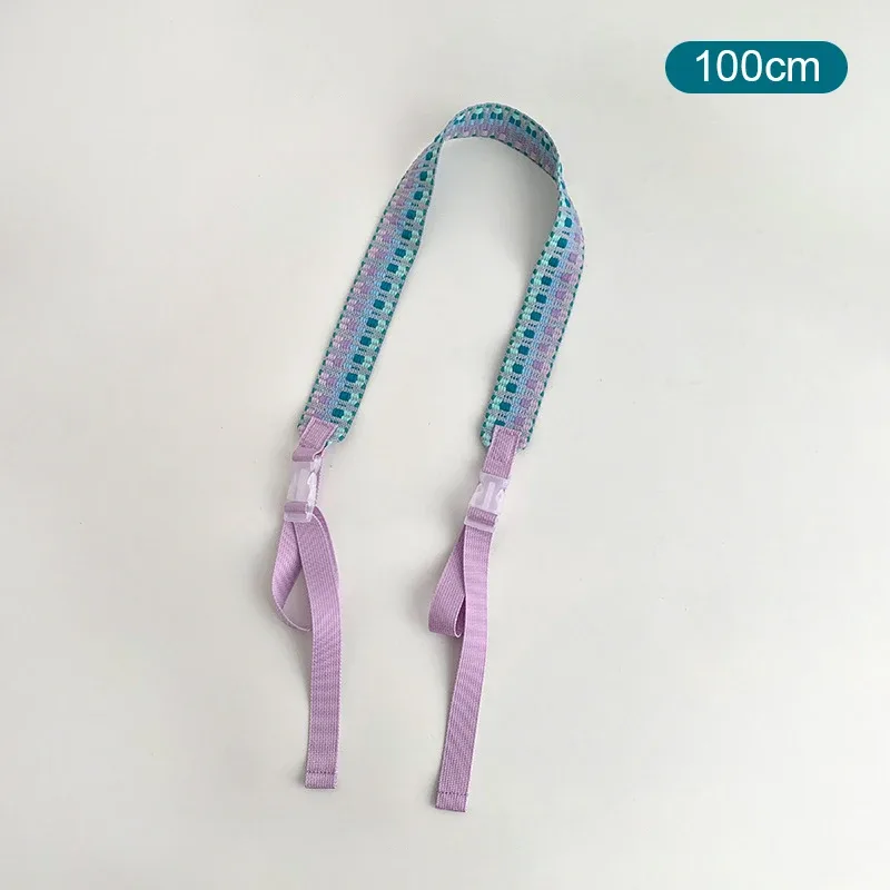 sangles de sac à bandoulière réglables d'inspiration sportive ; accessoires de sac en nylon brodés unisexe avec bouton de traction.