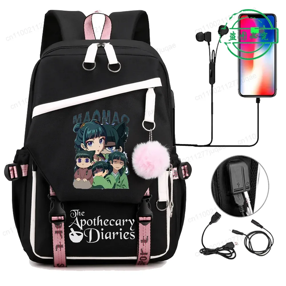 retour à l'école sac à dos pour filles garçons adolescent les journaux d'apothicaire maomao mode usb sacs d'école voyage sacs à dos mochila