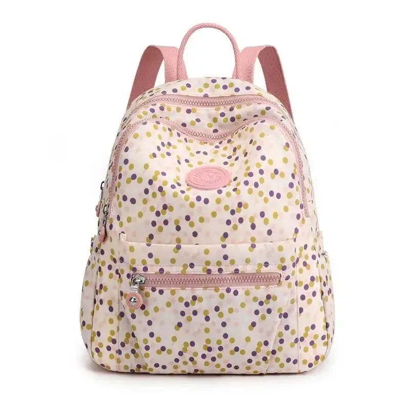 lettre imprimée ultra-léger décontracté petits sacs à bandoulière doubles plus récent mignon sac à dos pour femmes style coréen simple sac de banlieue en nylon