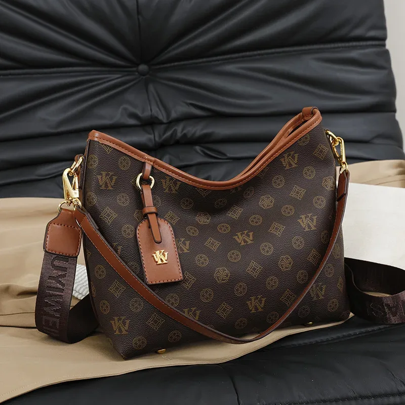 sac fourre-tout classique rétro imprimé grande capacité pour femmes, sac à bandoulière de créateur, sac à main pour femme, sac de navetteur en pu