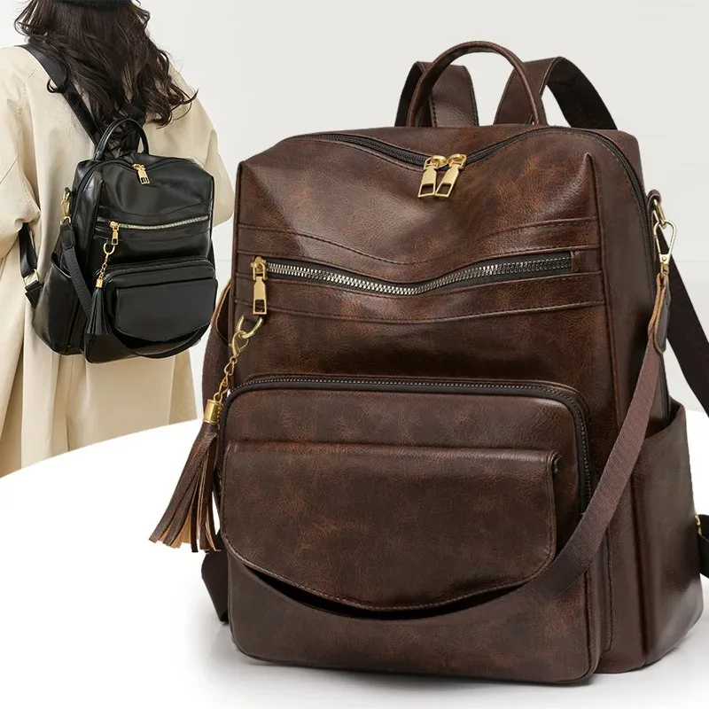 sac à dos sac à main pour femmes pu grand dames mode gland pu cuir voyage sac à dos sac à main concepteur dames sacs à bandoulière étanche