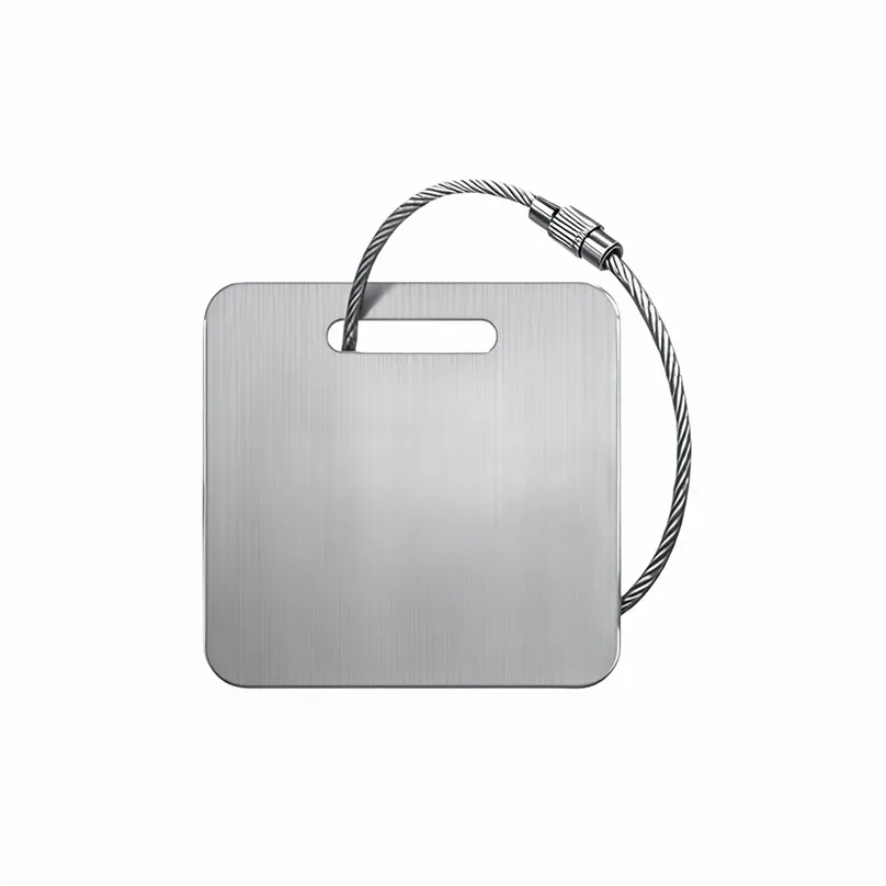 étiquette bagage métal carrée anse métal personnalisable voyage identité sécurité antiperte multicouleur travels accessoire