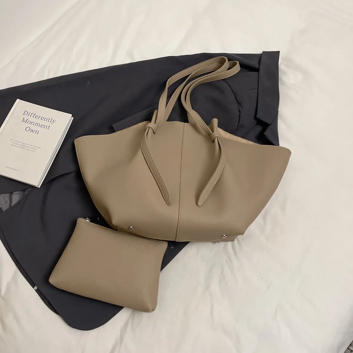 sacs fourre-tout de luxe de marque pour femmes en cuir pu souple, ensemble 2-en-1 grande capacité, sacs à main de créateur 2026