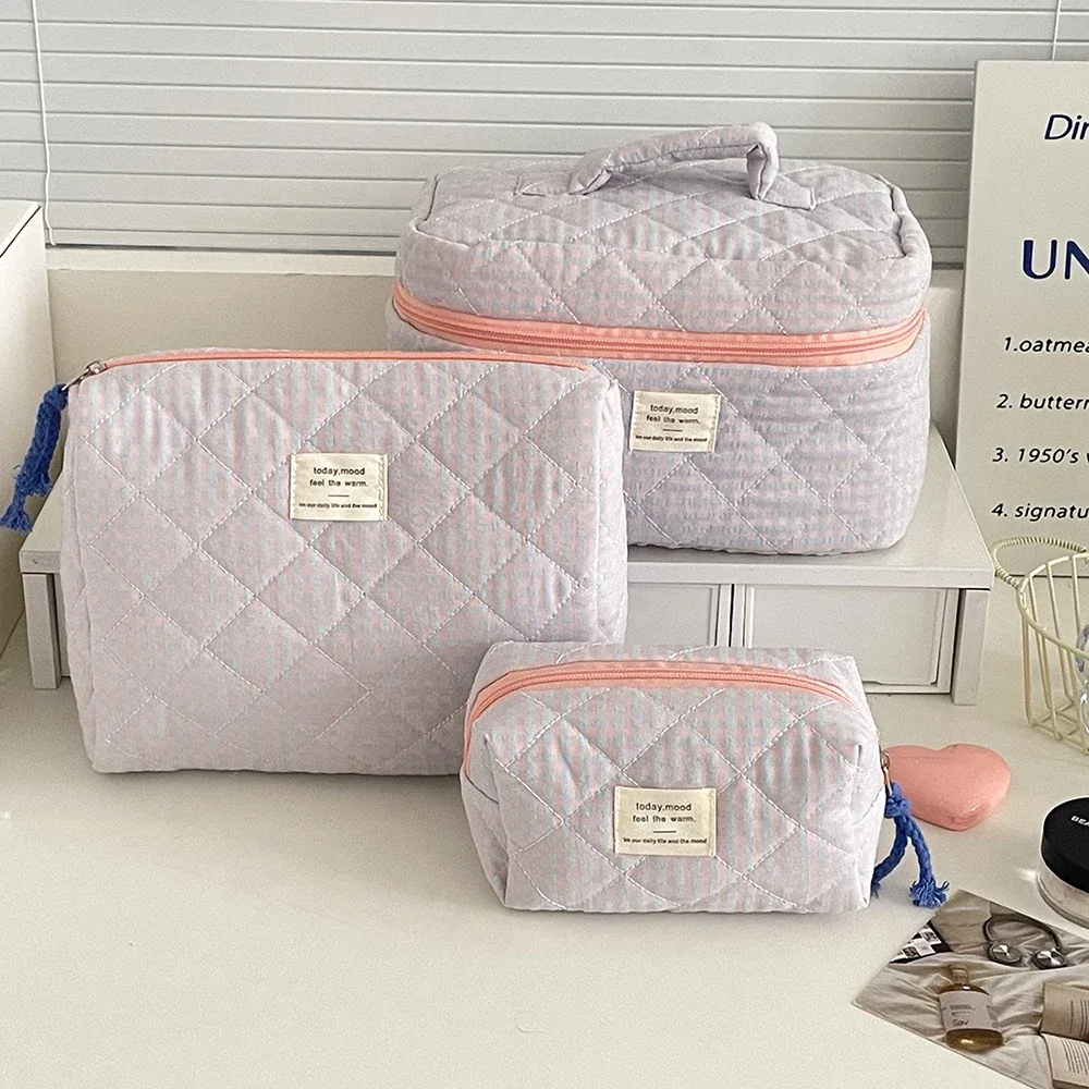 ensemble de 3 sacs pour femmes, sac à cosmétiques classique, grande capacité, pochette de rangement de maquillage de toilette, sac matelassé à fermeture éclair pour dames, vente en gros
