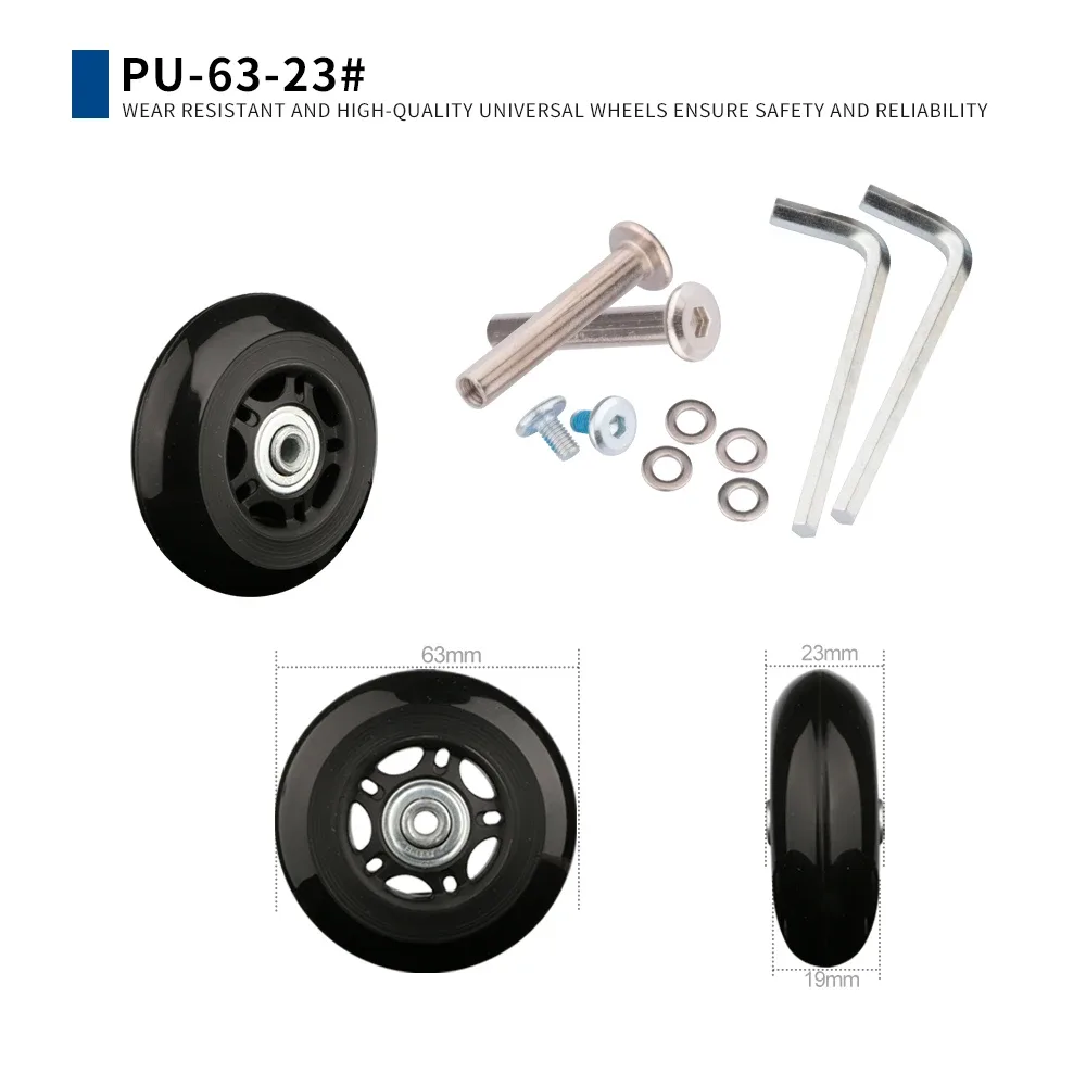 accessoires de bagages, roues d'avion, poulie de valise, roue muette, pièces résistantes à l'usure, rouleaux de réparation, 2 pièces 4 pièces