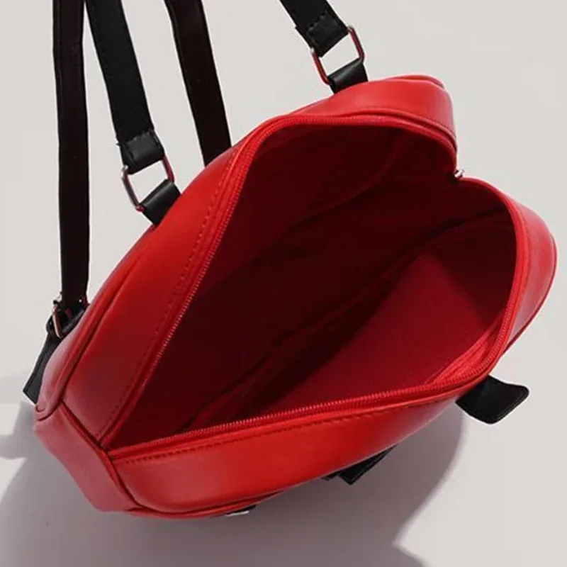sac à dos ita bag en forme de pomme rouge, style gothique lolita, avec nœud et lacets croisés, fenêtre transparente pour présentation de poupées, sac à dos exquis pour filles