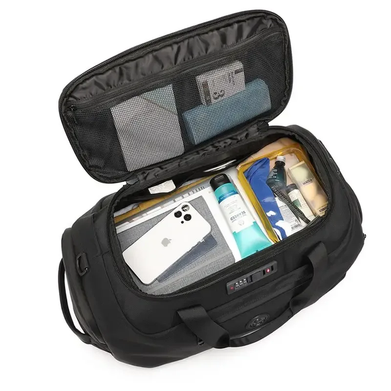 ozuko-sacs de sport étanches pour hommes, sacs de voyage de grande capacité, sacs à main de gym avec poche arrière pour chaussures, sacs à dos multifonctions pour court voyage